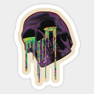 Drippy Skull Art Sticker